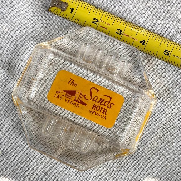 1960s The Sands Hotel Las Vegas Glass Ashtray - Picture 4 of 7